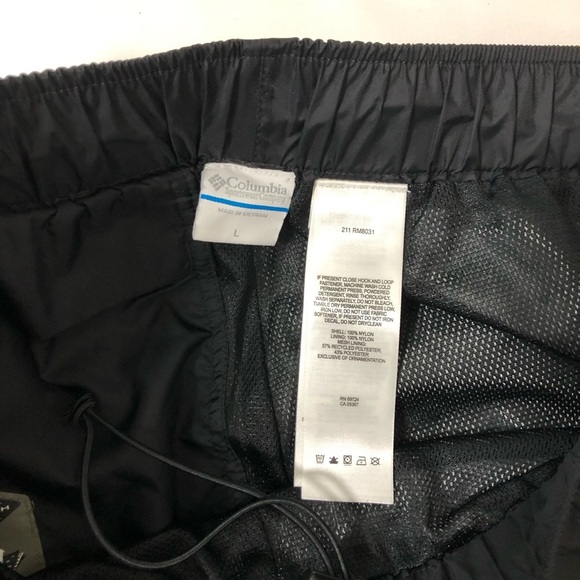 Columbia Omni-Tech Waterproof Breathable Packable Mens Black Lined Sweatpants L - Picture 8 of 16